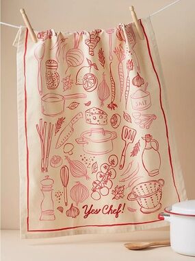 Anthropologie “Yes Chef“ Cotton Dish Towel